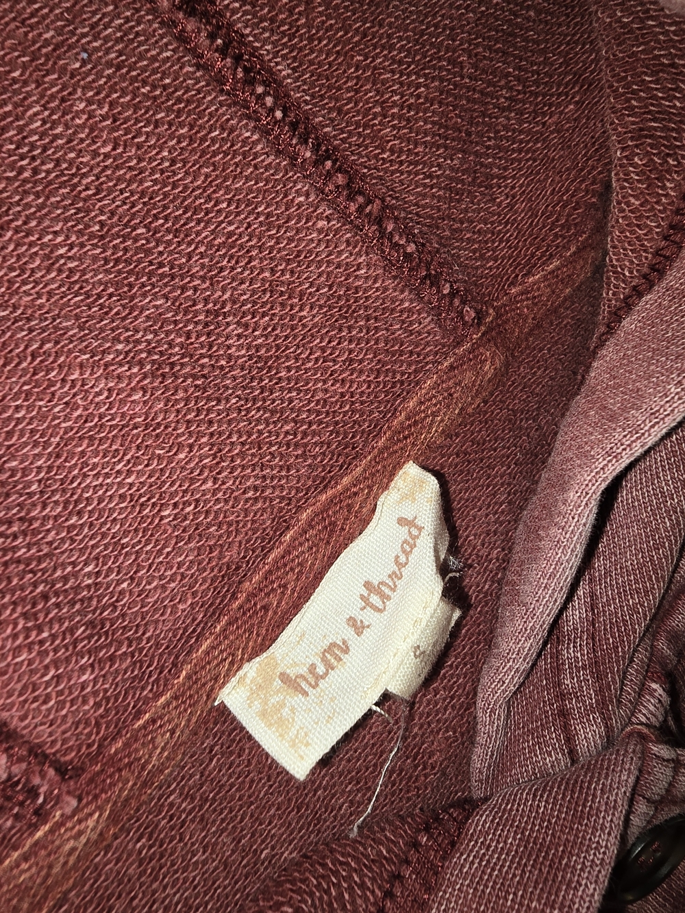 Hem & Thread Washed Rose Button-Placket Hoodie - Picture 4 of 4